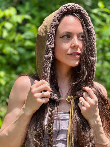Mushroom Leather Insulated Hood