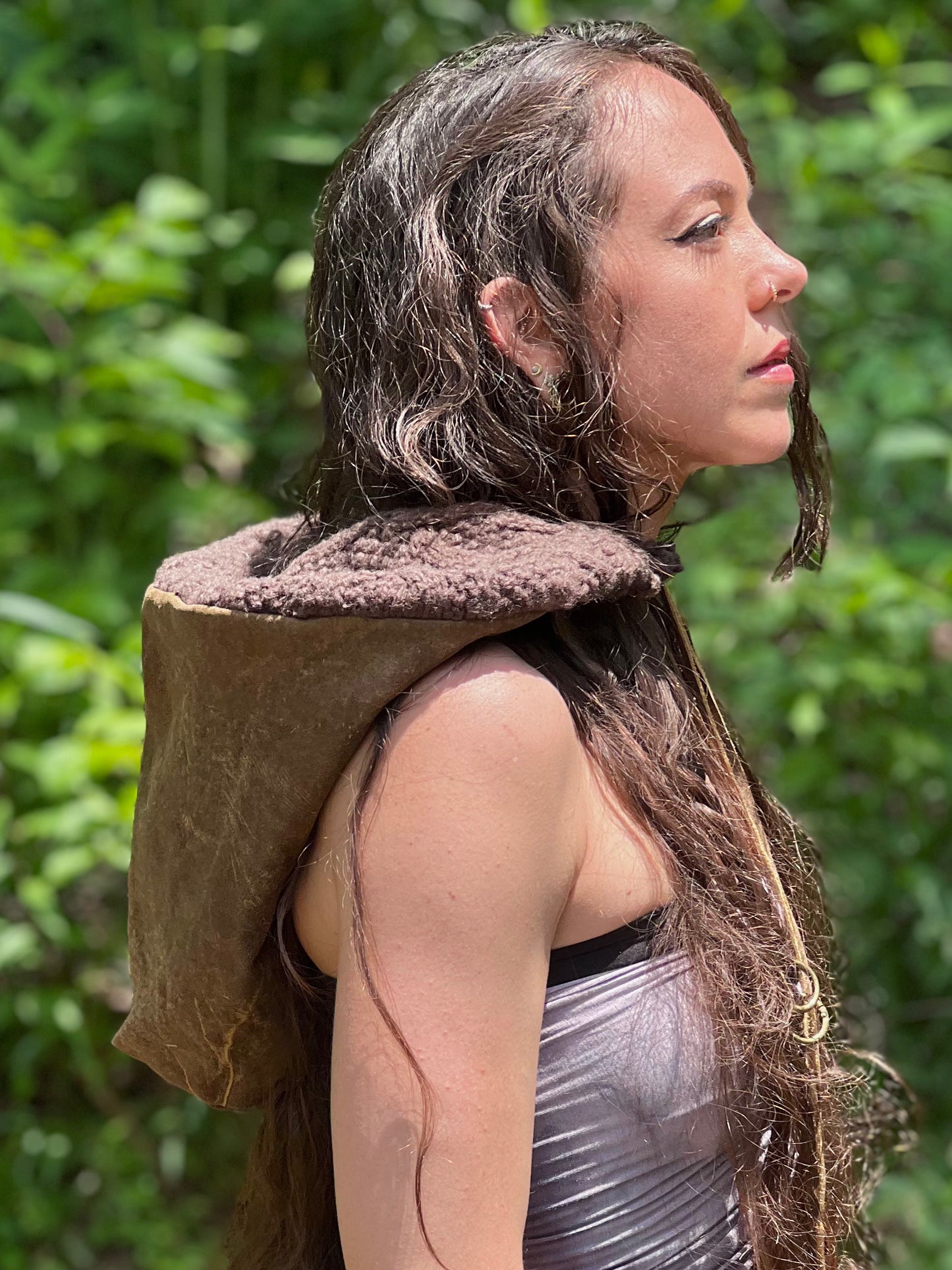 Mushroom Leather Insulated Hood