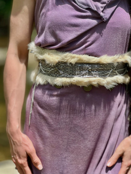 Fur & Metallic Leather Cincher