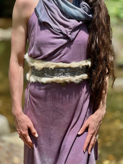 Fur & Metallic Leather Cincher