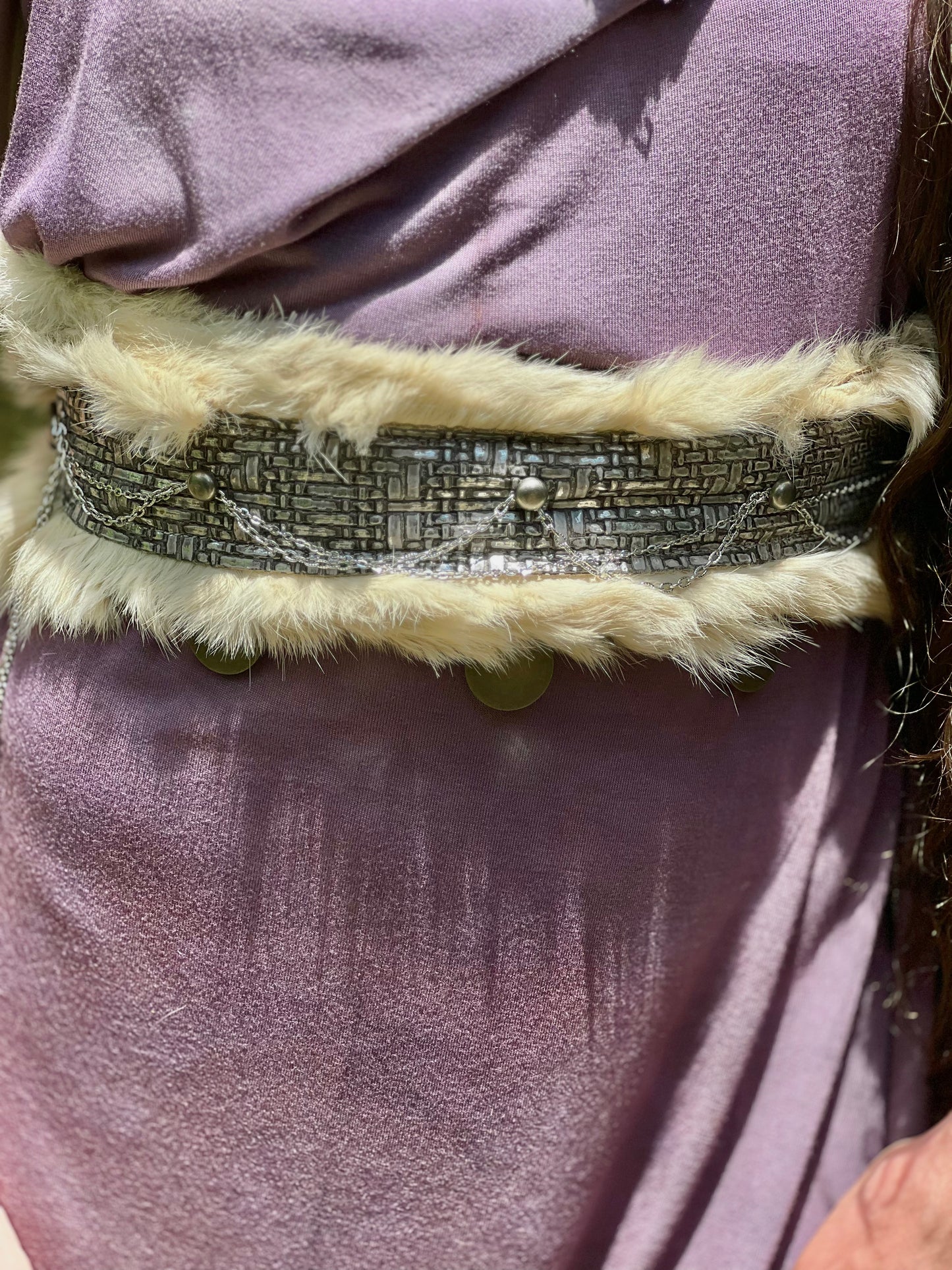 Fur & Metallic Leather Cincher