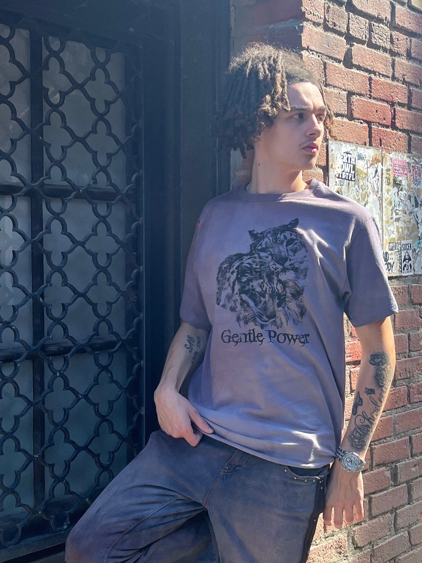 LO - Lavender Dyed Gentle Power 100% Cotton T Shirt