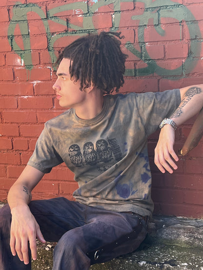 LO - Ocean Sand Dyed 'Owl' 100% Cotton T Shirt