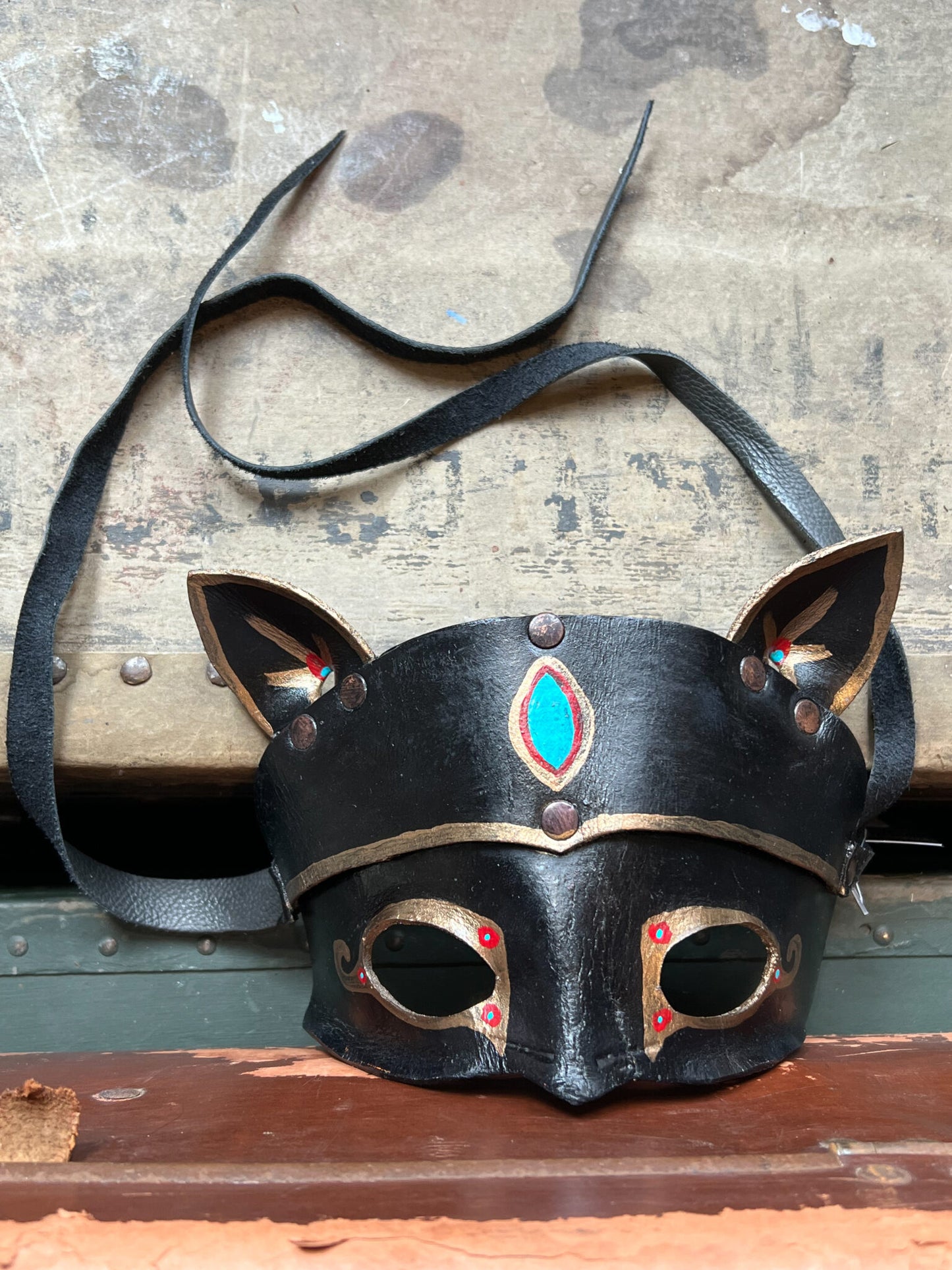 Sphinx Kitty Leather Costume Mask (One size)