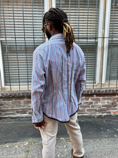 Sienna & Blue Button Down Serged Dress Shirt