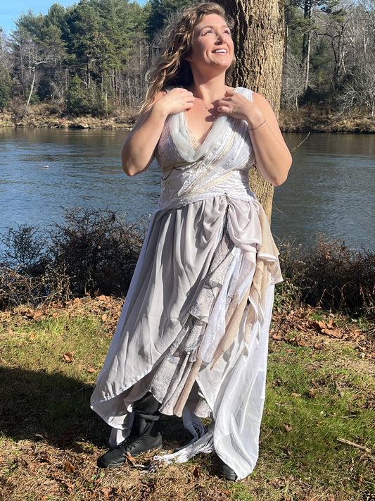 She Wolf Deep Neck Layered Gown