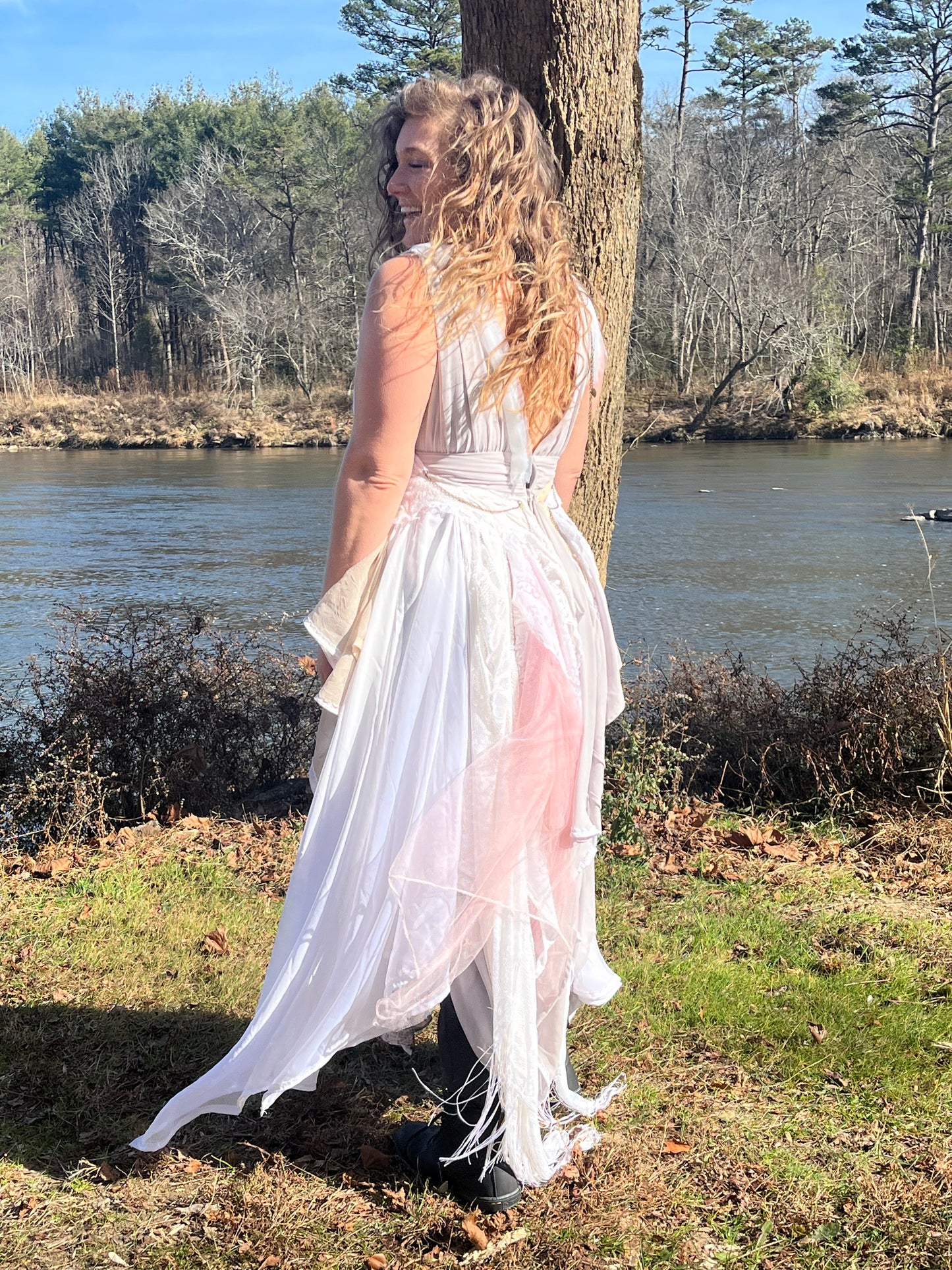 She Wolf Deep Neck Layered Gown