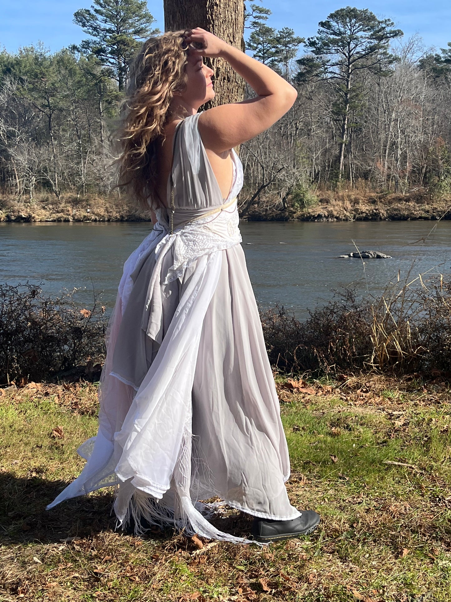 She Wolf Deep Neck Layered Gown