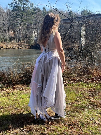 She Wolf Deep Neck Layered Gown