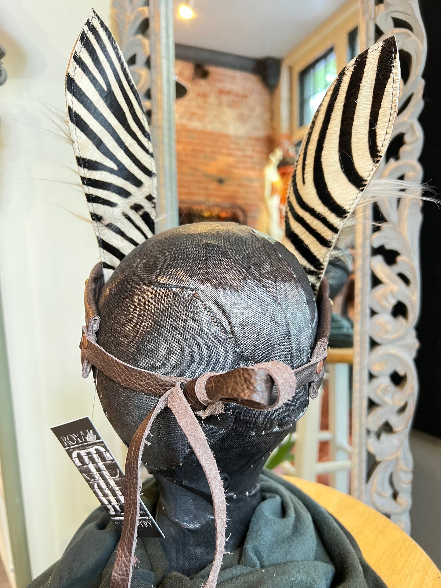 Brown Fluffy Zebra Headband