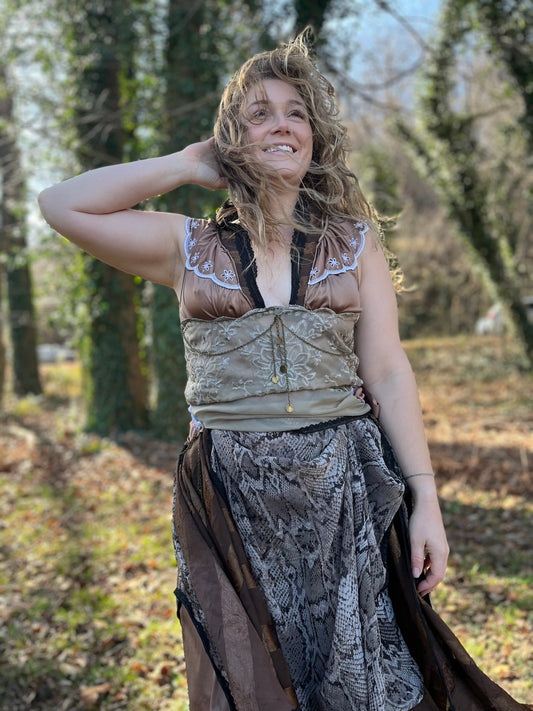 Copper Python Layered Faerie Dress