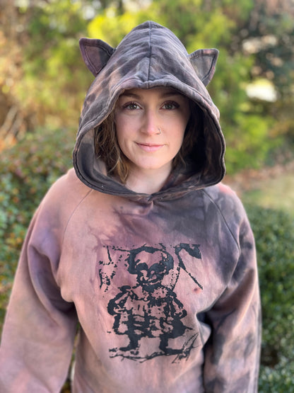 'Skull Baby' 100% Cotton Hoodie w/ Cat Ears