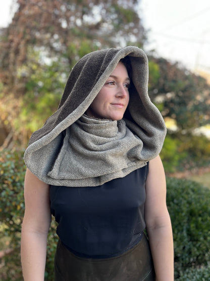 Slate & Beige Oversized Hood