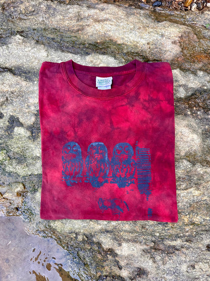 LO - XL - Dyed Crimson Owl 100% Cotton Shirt