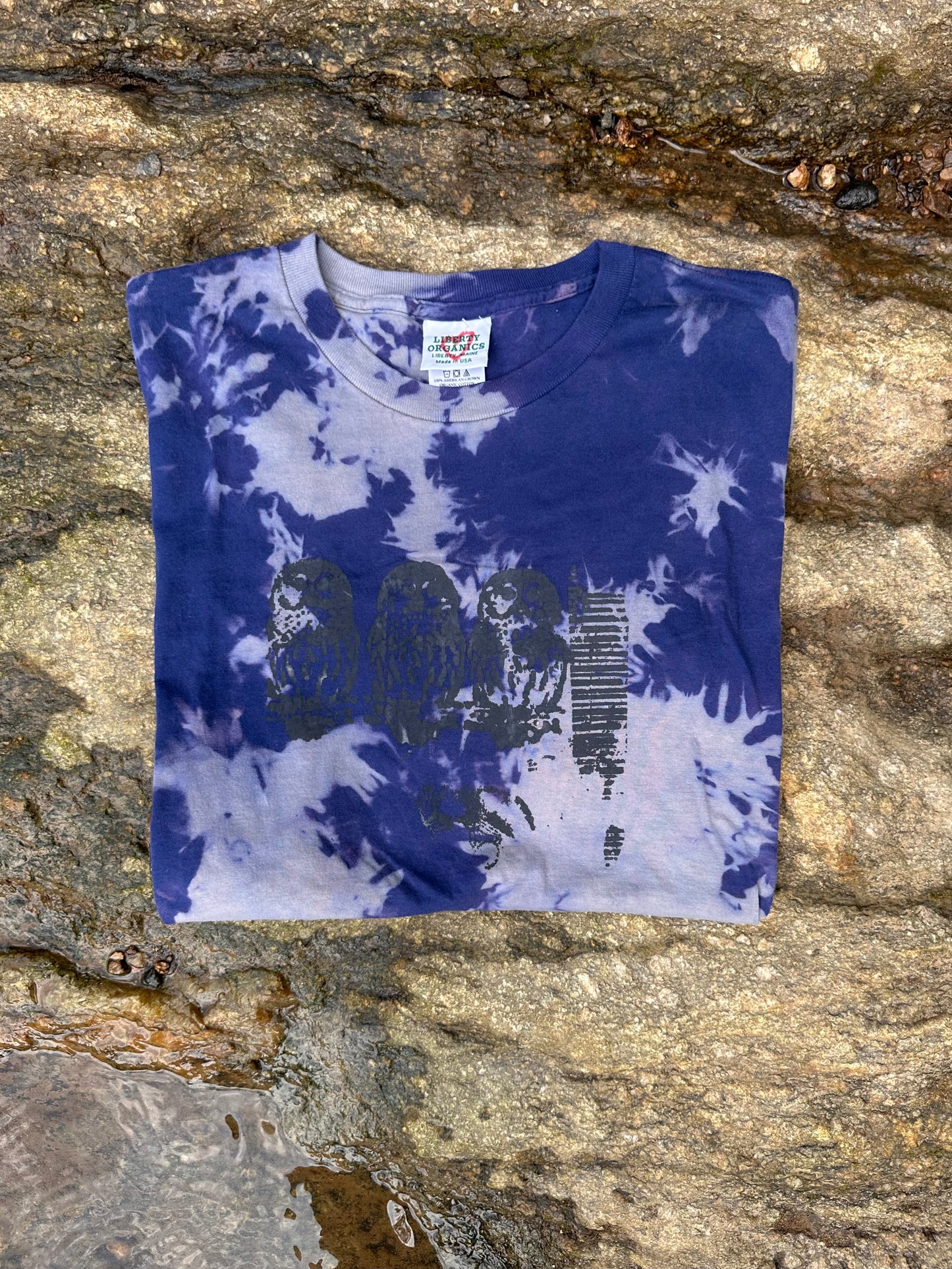 LO - XL - Dyed Ocean 'Owl' 100% Cotton Top