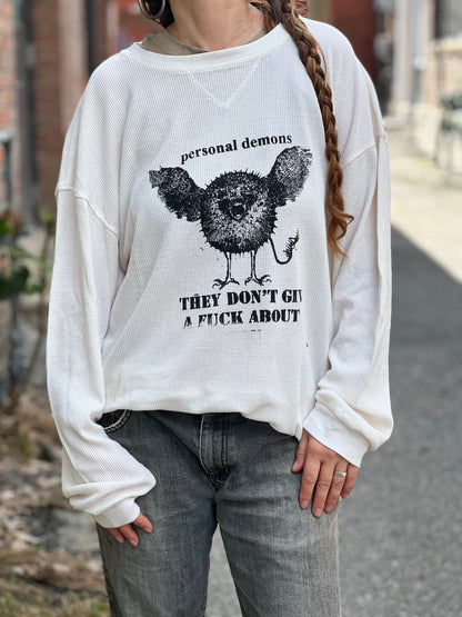 White Thermal 'Personal Demons' Long Sleeve