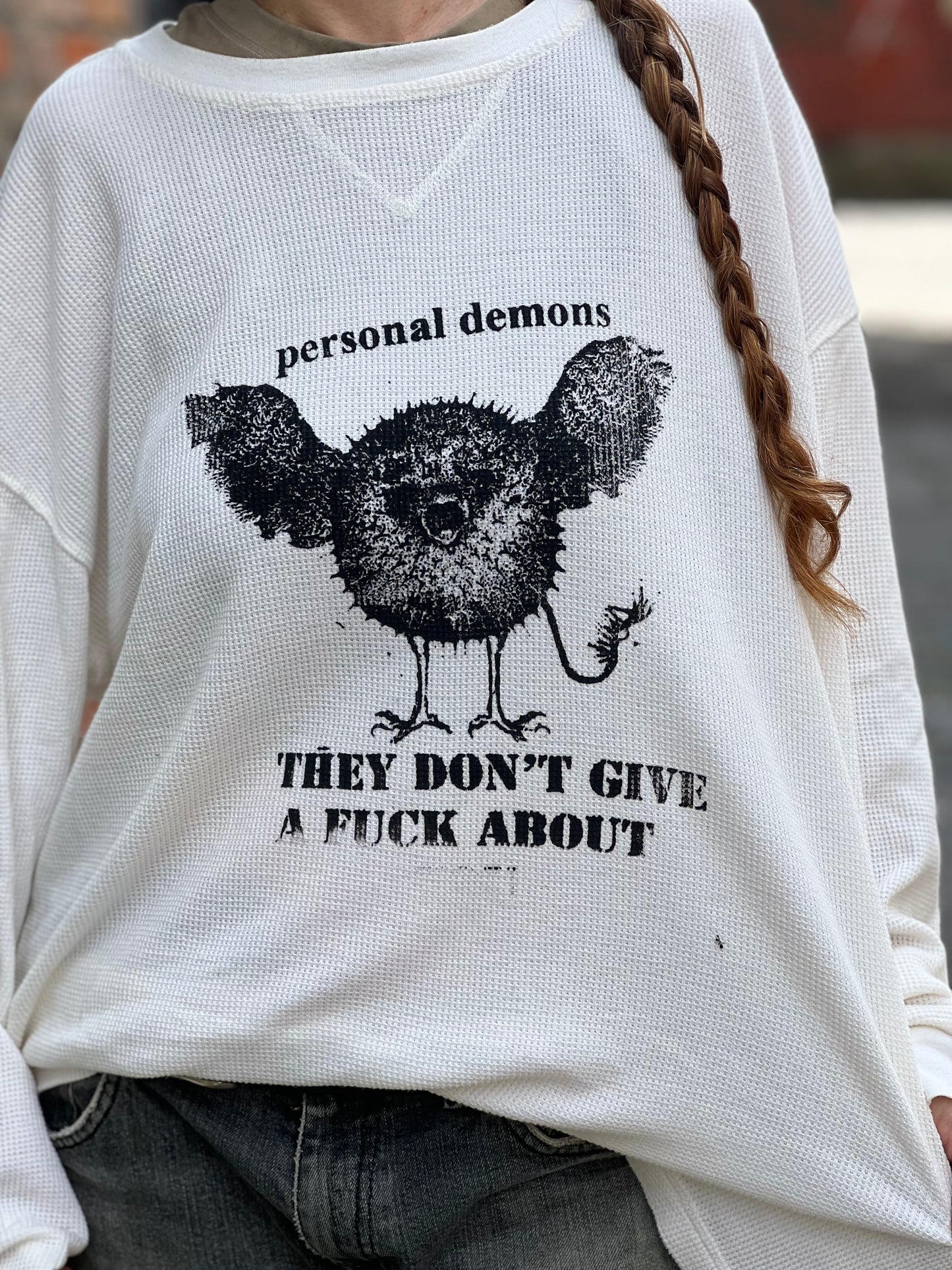 White Thermal 'Personal Demons' Long Sleeve