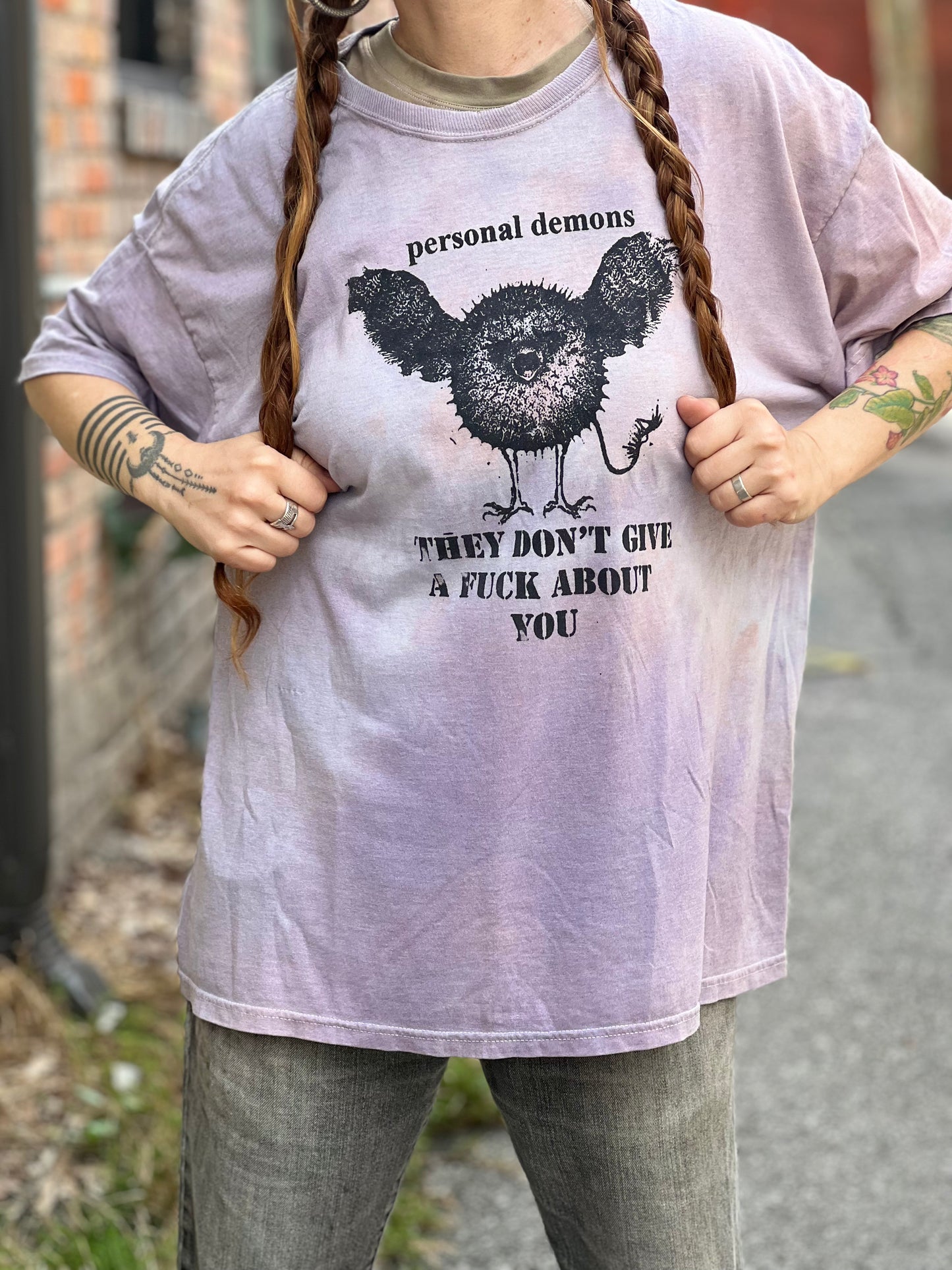 Dyed Lavender 'Personal Demons' T-Shirt