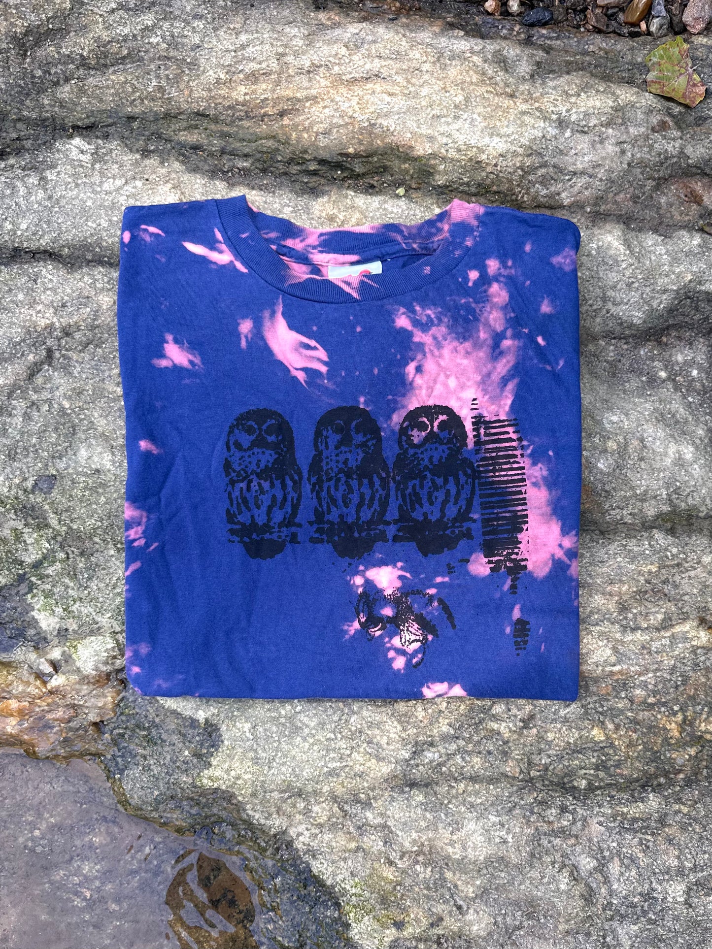LO - Small - Dyed Blue-Bubblegum 'Owl' 100% Cotton Shirt