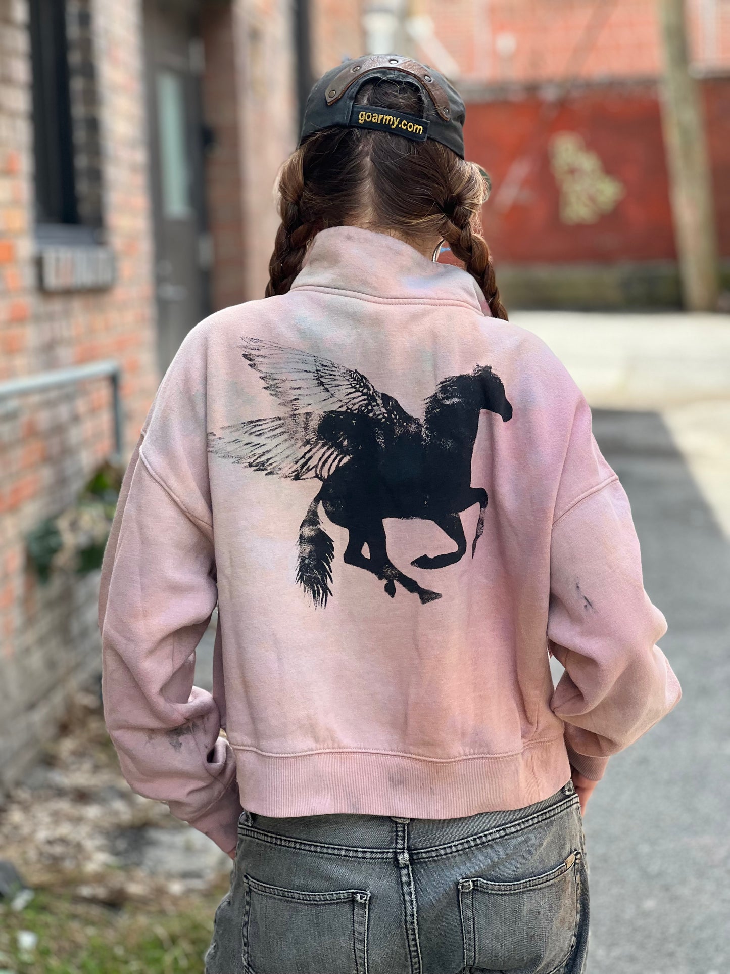 Dyed Peach Sky Zip Sweater