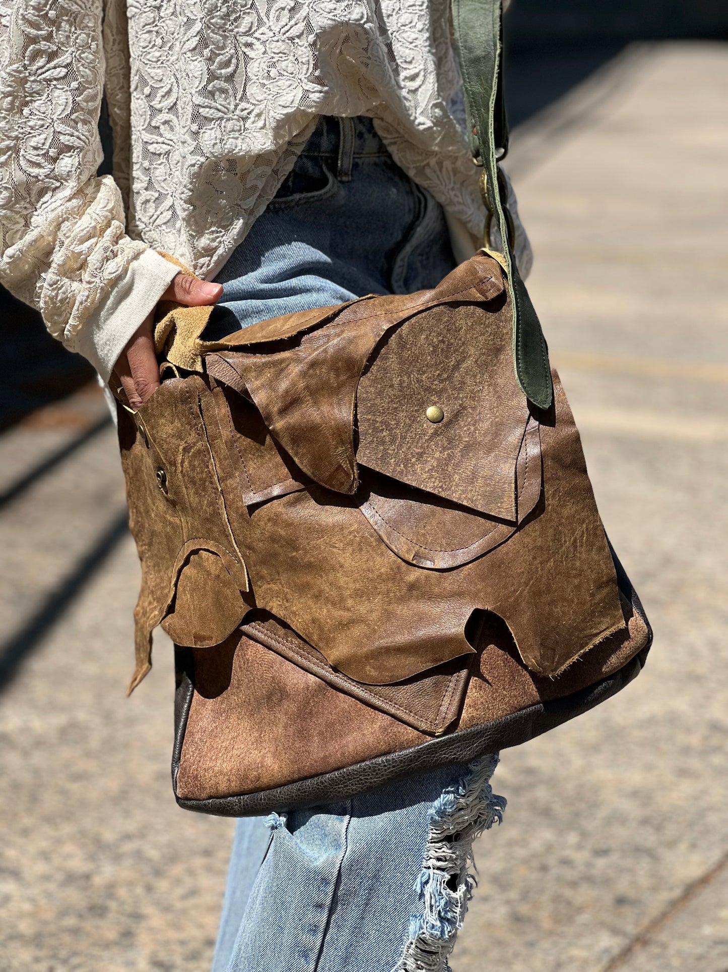 Layered Soft Leather Satchel