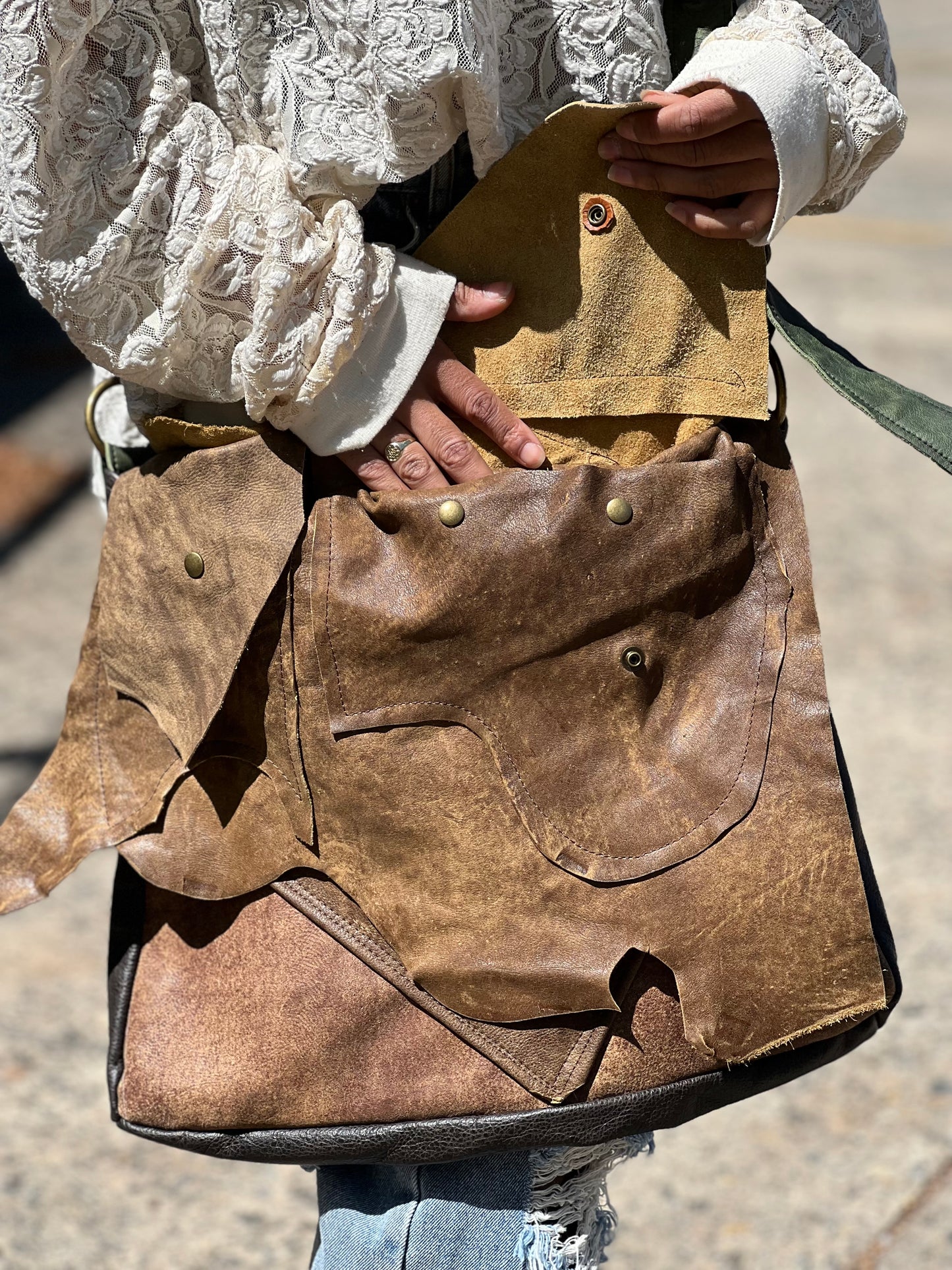 Layered Soft Leather Satchel