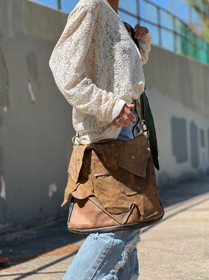 Layered Soft Leather Satchel
