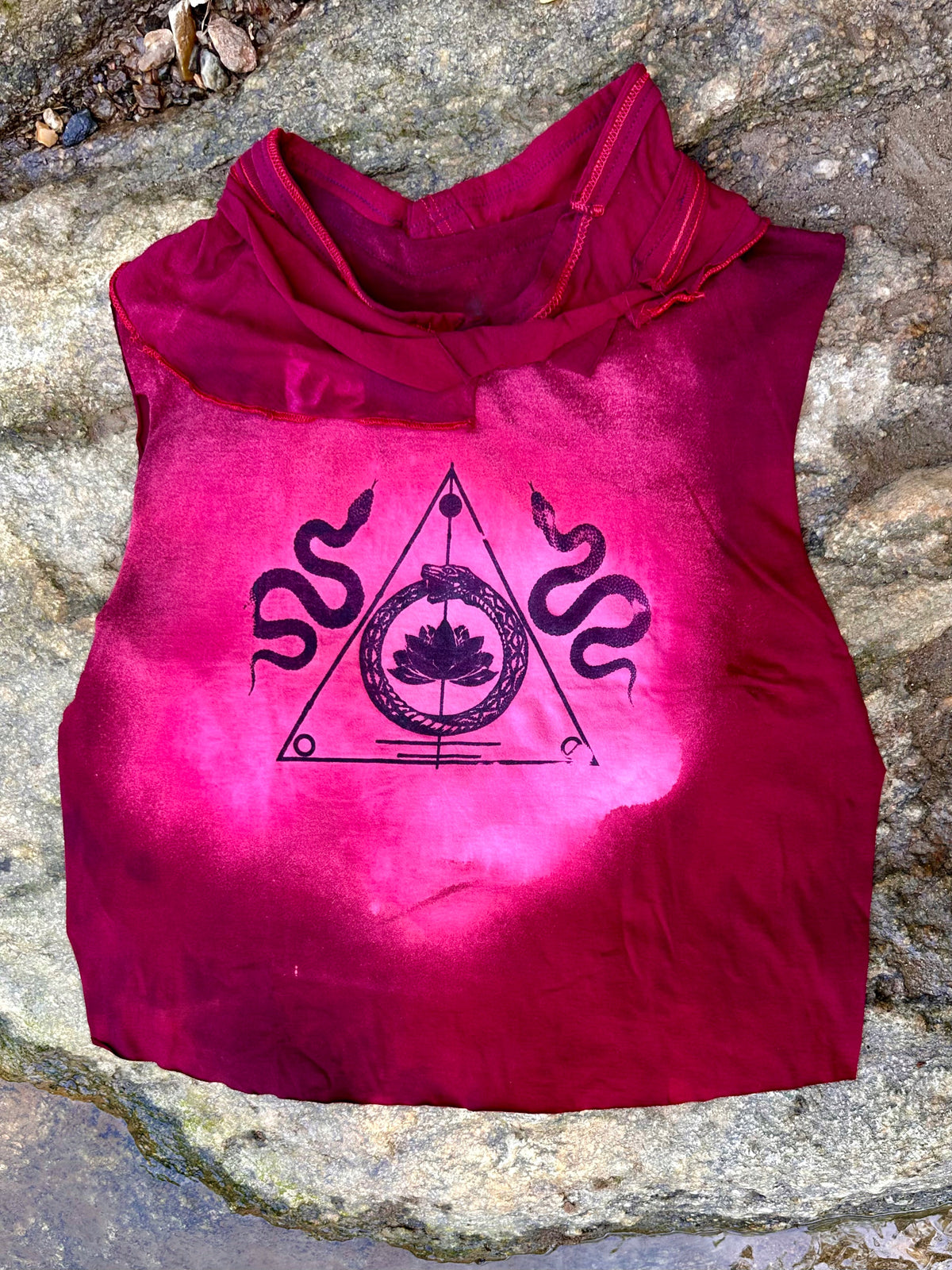 LO - 2XL - Dyed Acid blood 'Sigil' 100% Cotton Crop Tank