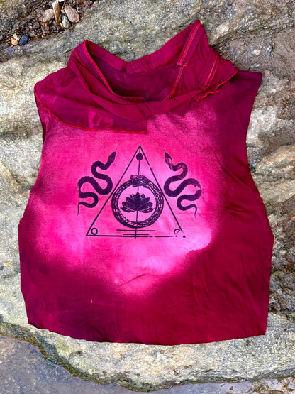LO - 2XL - Dyed Acid blood 'Sigil' 100% Cotton Crop Tank