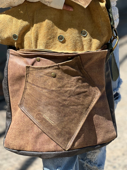 Layered Soft Leather Satchel