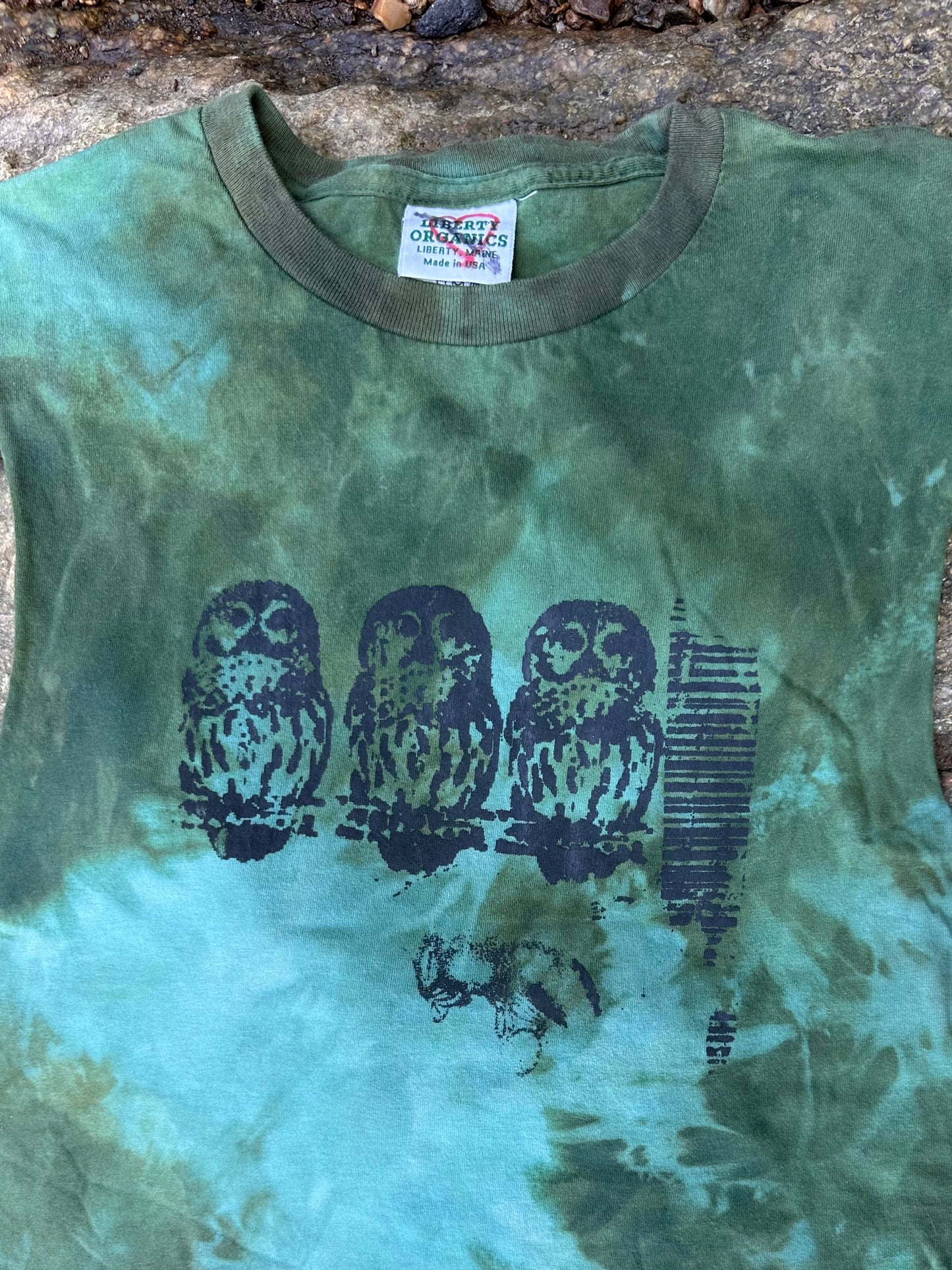 LO - Medium - Dyed Seamoss 'Owl' 100% Cotton Crop Tank