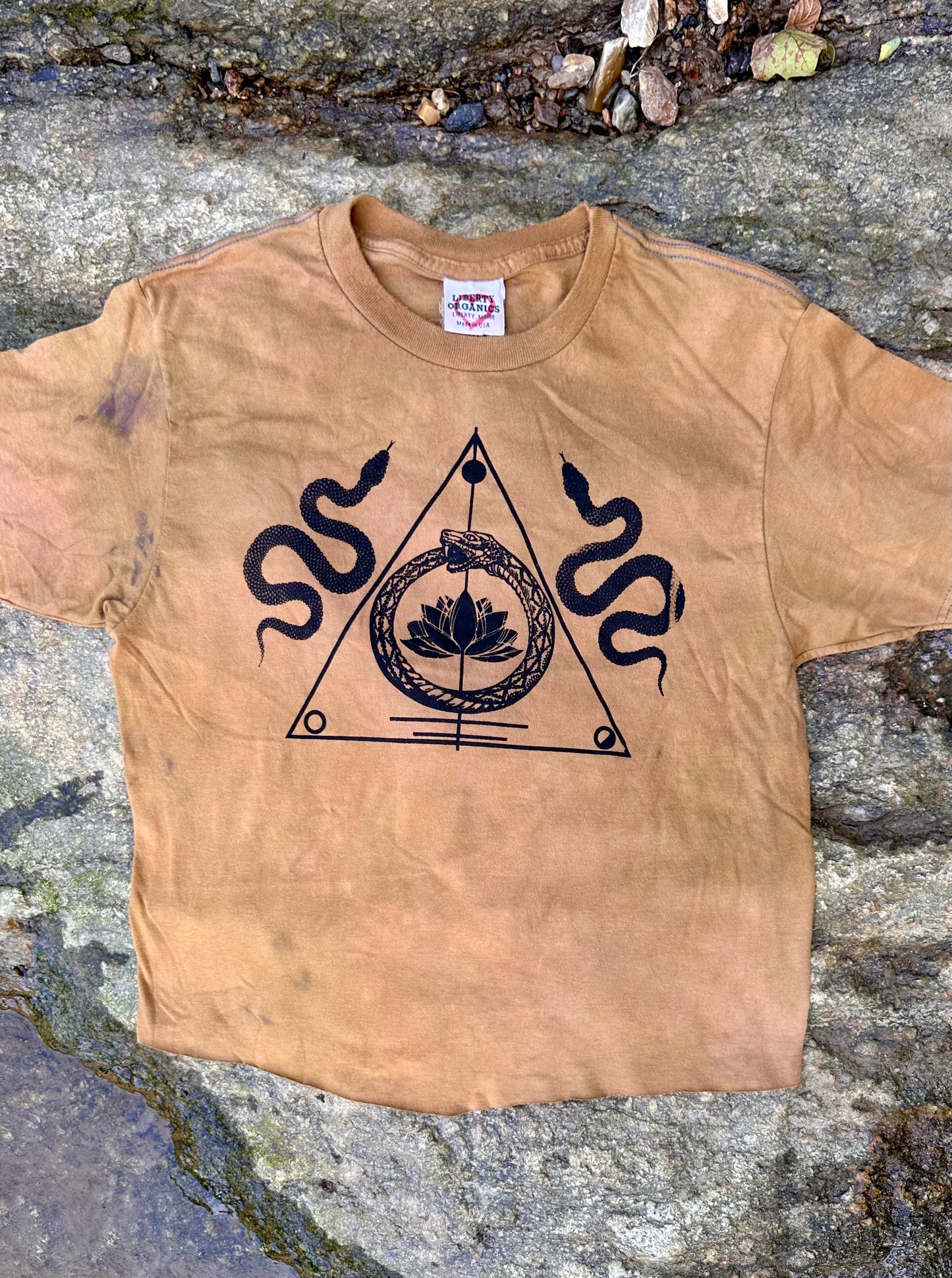 LO - Medium - Dyed Honey 'Sigil' 100% Cotton Crop Shirt