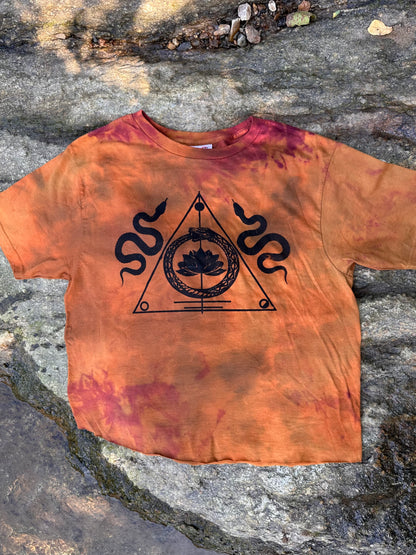 LO - Medium - Dyed Fire 'Sigil' 100% Cotton Crop Shirt