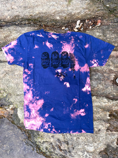 LO - Small - Dyed Blue-Bubblegum 'Owl' 100% Cotton Shirt
