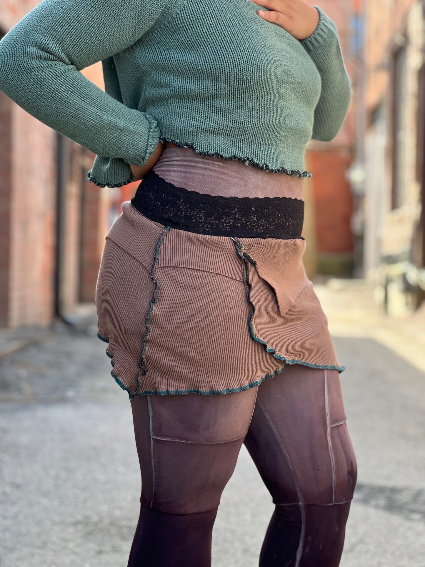 Mocha Mini Sweater Skirt