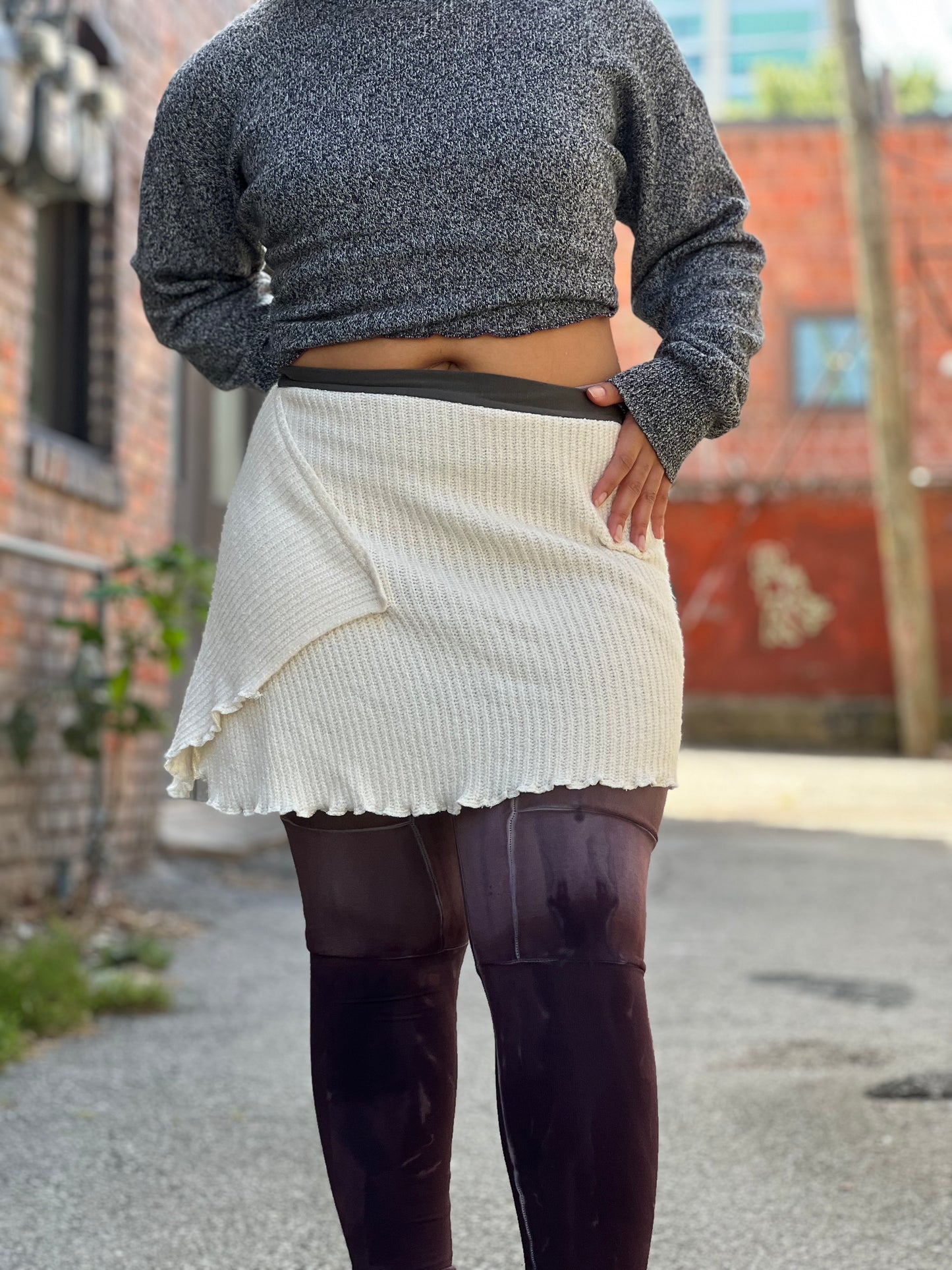 Ivory Midi Sweater Skirt