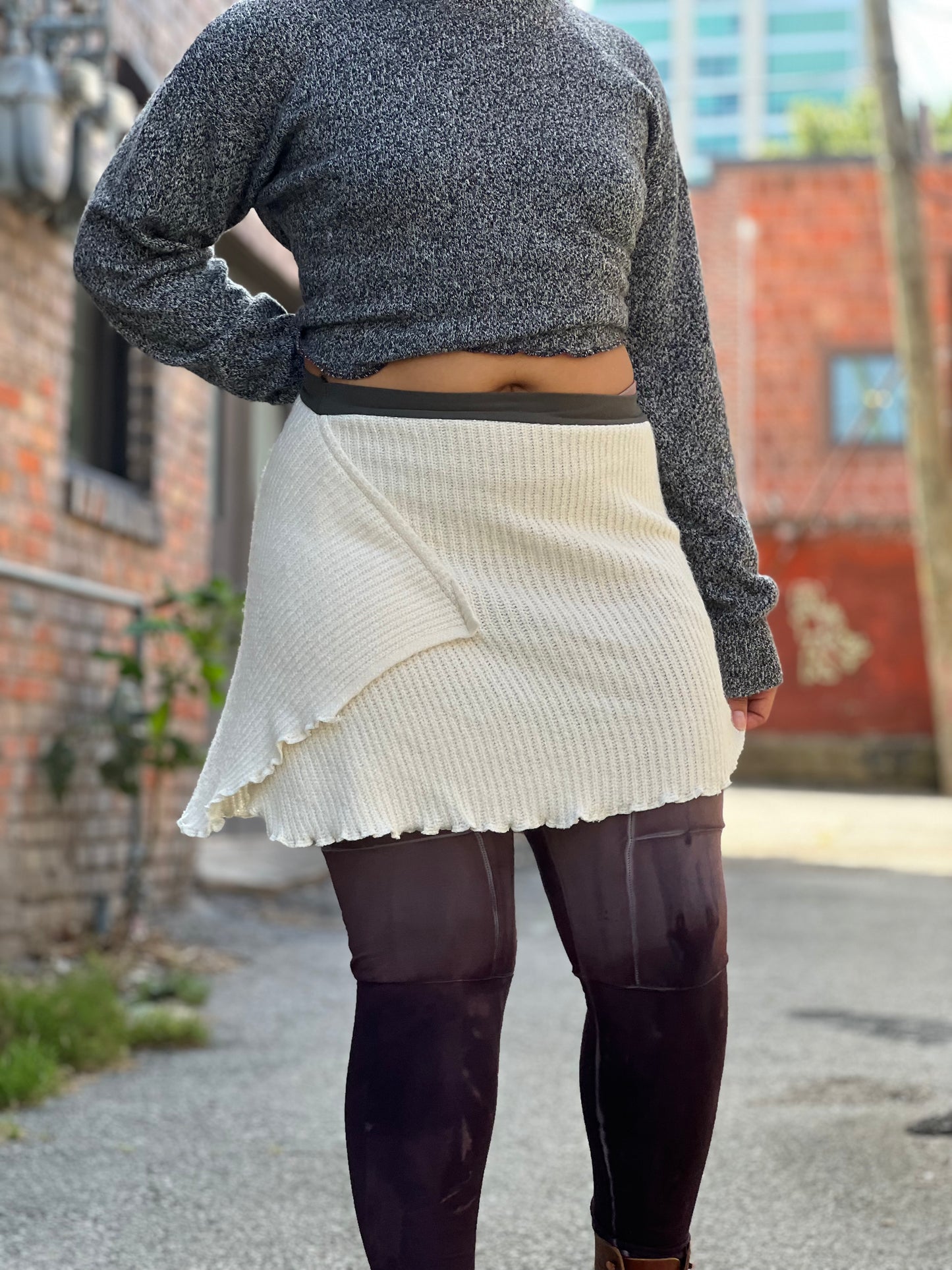 Ivory Midi Sweater Skirt