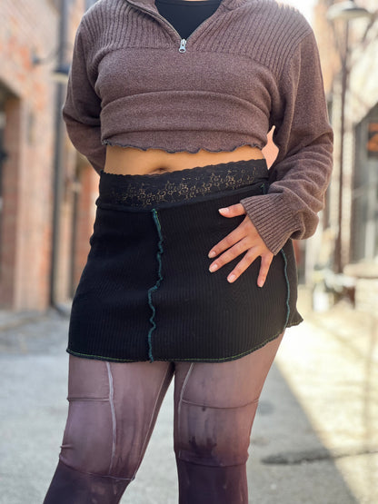 Obsidian Mini Sweater Skirt