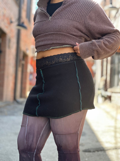 Obsidian Mini Sweater Skirt