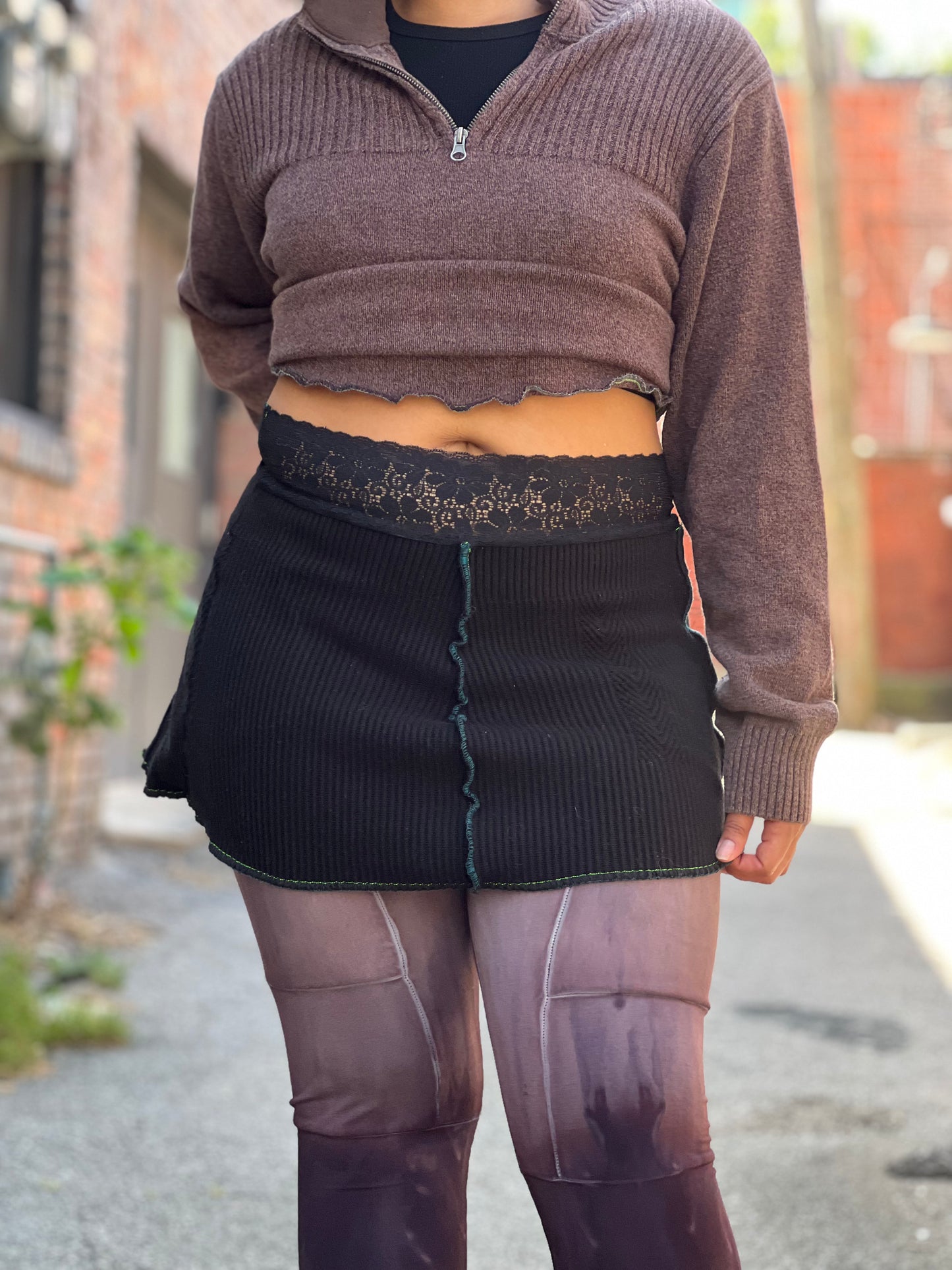 Obsidian Mini Sweater Skirt