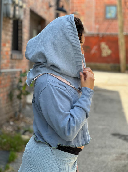 Baby pink & blue Revserible Sweater Hood