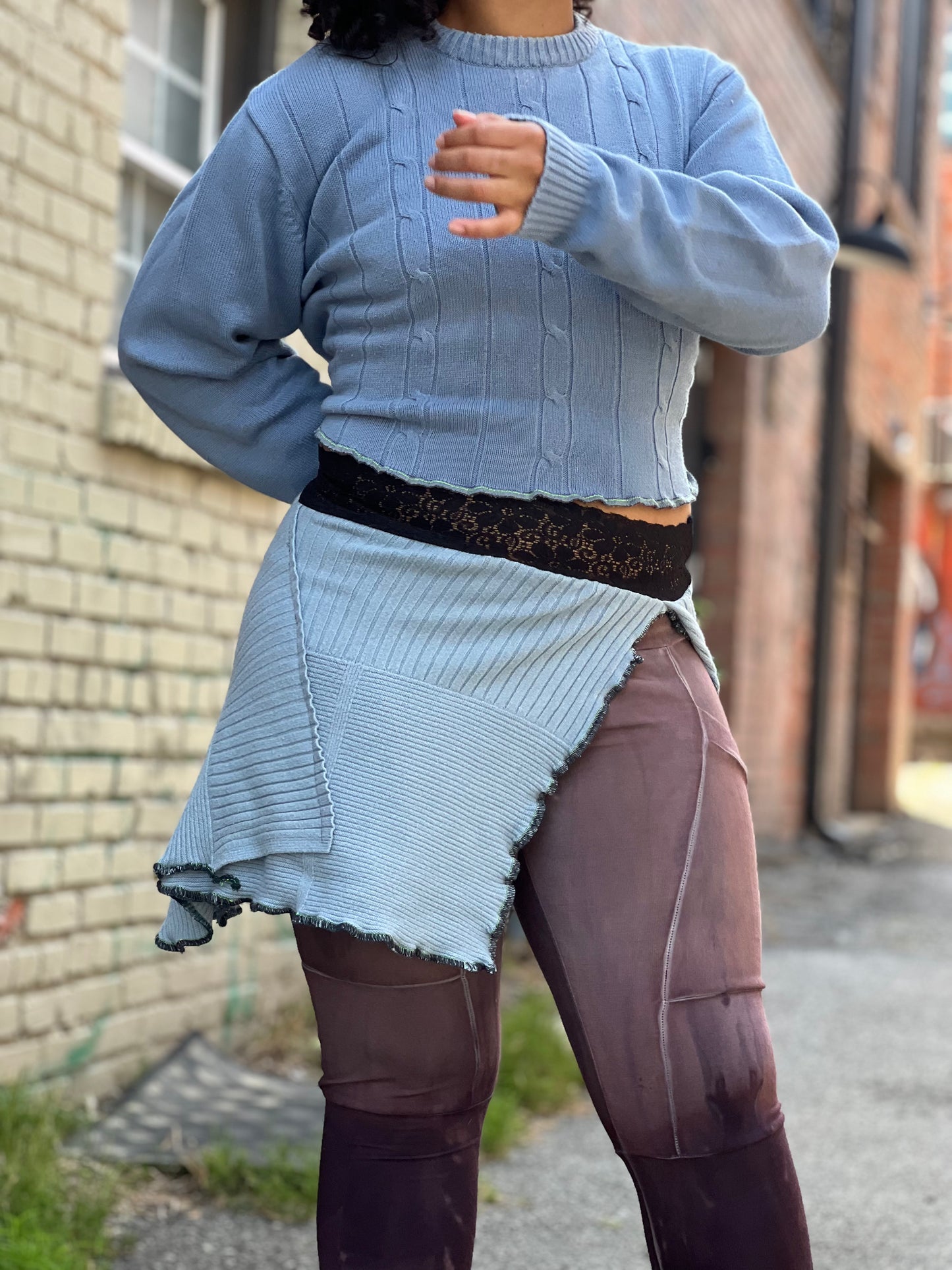 Baby Blue Sweater Skirt