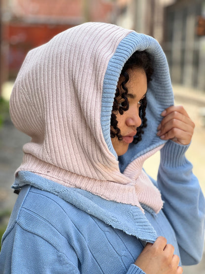 Baby pink & blue Revserible Sweater Hood