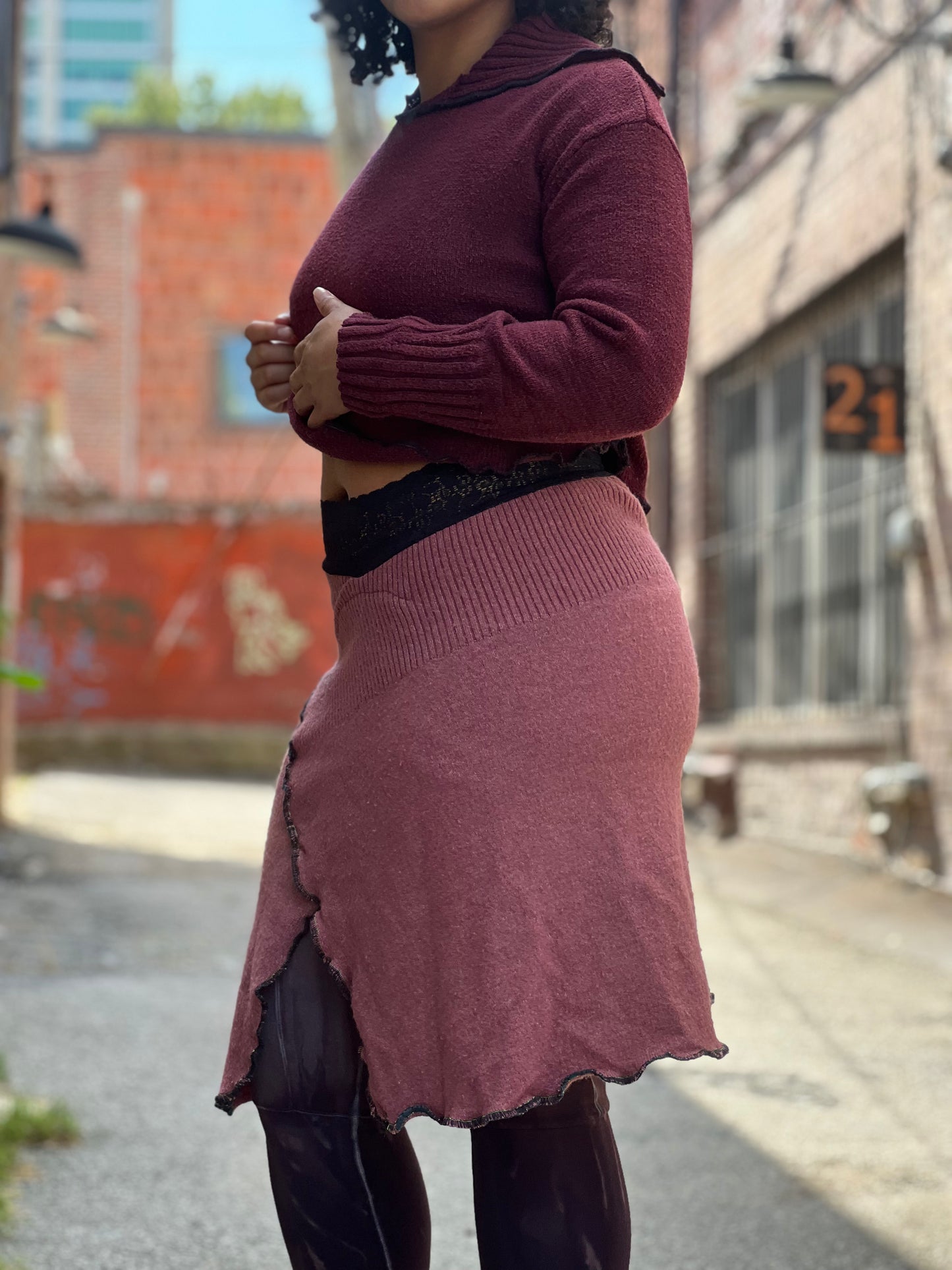 Cinnamon Midi Sweater Skirt