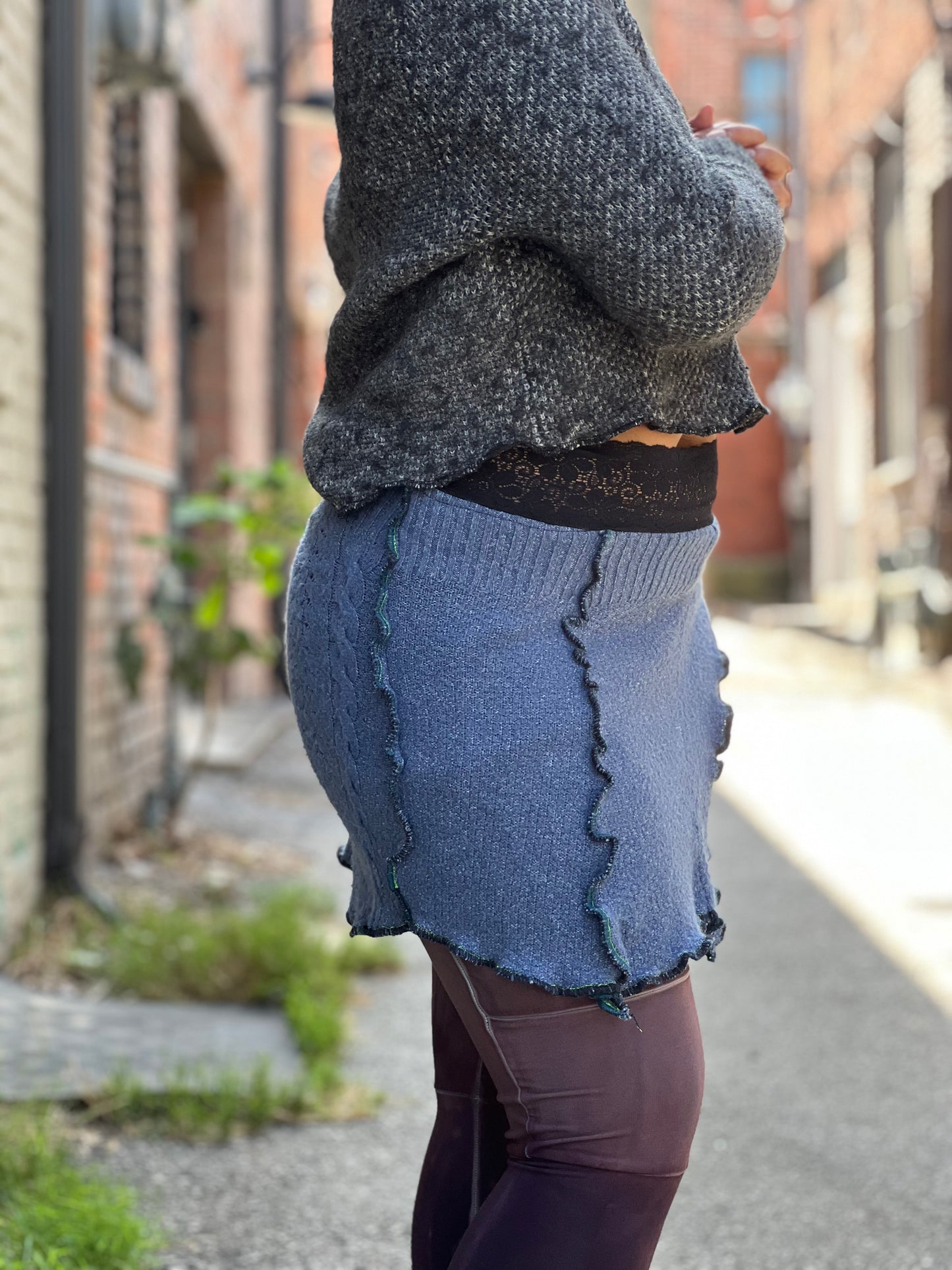 Machine Blue Sweater Skirt
