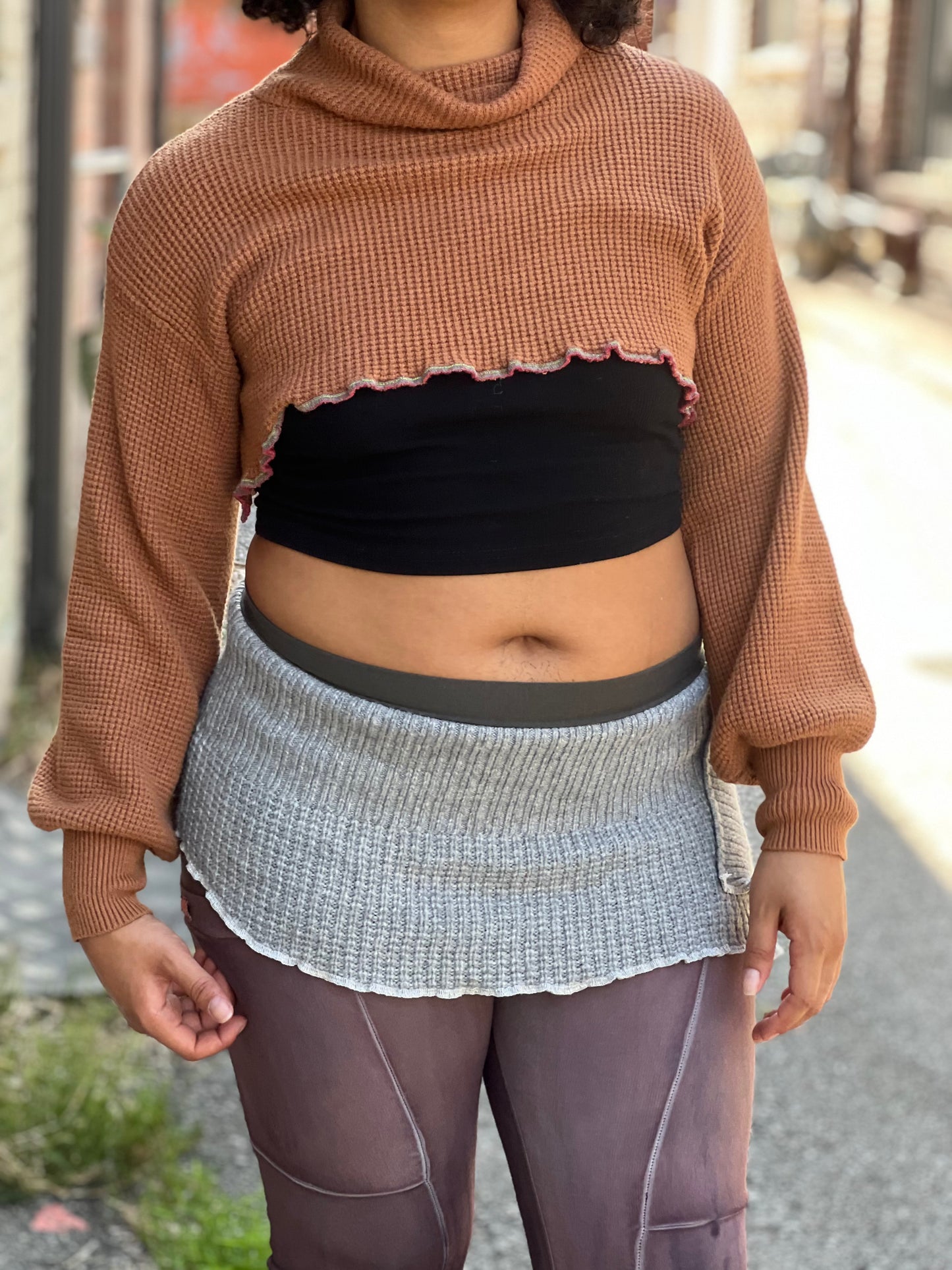 Punkin' Cowl Neck Crop Sweater