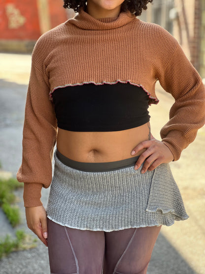 Punkin' Cowl Neck Crop Sweater