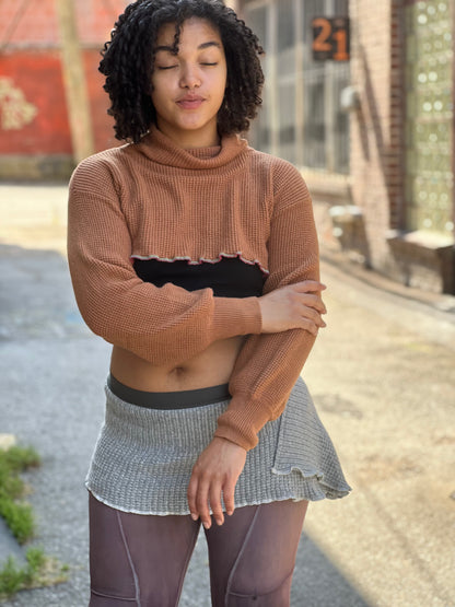Punkin' Cowl Neck Crop Sweater