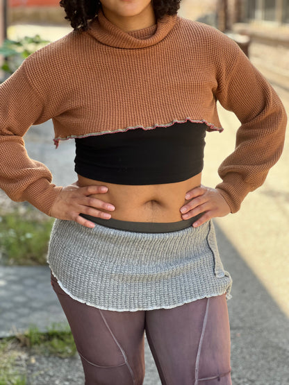 Light Grey Mini Sweater Skirt