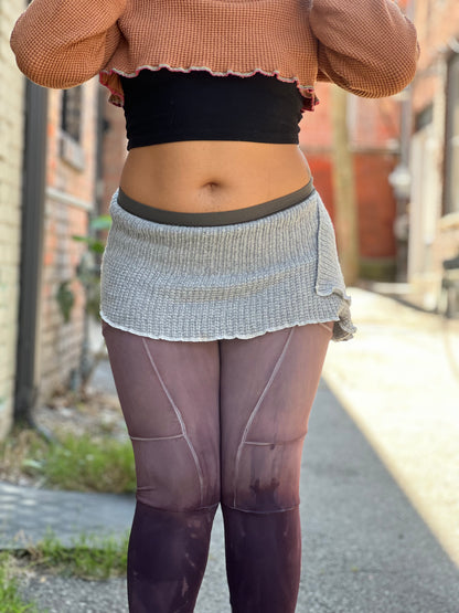 Light Grey Mini Sweater Skirt